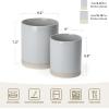 imagefamiware Milkyway Kitchen Utensil Holder for Countertop 72quot58quot Ceramic Cooking Utensil Crocks for Counter Utensil Organizer for Spatula ampamp Spoon Kitchen Decor Set of 2 WhiteLight Gray