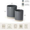 imagefamiware Milkyway Kitchen Utensil Holder for Countertop 72quot58quot Ceramic Cooking Utensil Crocks for Counter Utensil Organizer for Spatula ampamp Spoon Kitchen Decor Set of 2 WhiteDark Gray