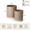imagefamiware Milkyway Kitchen Utensil Holder for Countertop 72quot58quot Ceramic Cooking Utensil Crocks for Counter Utensil Organizer for Spatula ampamp Spoon Kitchen Decor Set of 2 WhiteCinnamon Brown