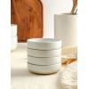 imagefamiware Nature Ceramic Soy Sauce Dish Dipping Bowls Set of 6 3 oz Dipping Sauce BowlsDishesCupsPlates Small Serving Bowls for Side Dishes Condiments Sushi Appetizer Dessert Snowy WhiteWhite