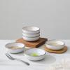 imagefamiware Nature Ceramic Soy Sauce Dish Dipping Bowls Set of 6 3 oz Dipping Sauce BowlsDishesCupsPlates Small Serving Bowls for Side Dishes Condiments Sushi Appetizer Dessert Snowy WhiteSnowy White