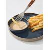imagefamiware Nature Ceramic Soy Sauce Dish Dipping Bowls Set of 6 3 oz Dipping Sauce BowlsDishesCupsPlates Small Serving Bowls for Side Dishes Condiments Sushi Appetizer Dessert Snowy WhiteMidnight Blue