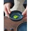 imagefamiware Nature Ceramic Soy Sauce Dish Dipping Bowls Set of 6 3 oz Dipping Sauce BowlsDishesCupsPlates Small Serving Bowls for Side Dishes Condiments Sushi Appetizer Dessert Snowy WhiteMidnight Blue