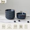 imagefamiware Nature Ceramic Soy Sauce Dish Dipping Bowls Set of 6 3 oz Dipping Sauce BowlsDishesCupsPlates Small Serving Bowls for Side Dishes Condiments Sushi Appetizer Dessert Snowy WhiteMidnight Blue