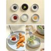 imagefamiware Nature Ceramic Soy Sauce Dish Dipping Bowls Set of 6 3 oz Dipping Sauce BowlsDishesCupsPlates Small Serving Bowls for Side Dishes Condiments Sushi Appetizer Dessert Snowy WhiteLight Gray