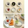 imagefamiware Nature Ceramic Soy Sauce Dish Dipping Bowls Set of 6 3 oz Dipping Sauce BowlsDishesCupsPlates Small Serving Bowls for Side Dishes Condiments Sushi Appetizer Dessert Snowy WhiteWhite