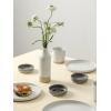 imagefamiware Nature Ceramic Soy Sauce Dish Dipping Bowls Set of 6 3 oz Dipping Sauce BowlsDishesCupsPlates Small Serving Bowls for Side Dishes Condiments Sushi Appetizer Dessert Snowy WhiteDark Gray