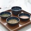 imagefamiware Nature Ceramic Soy Sauce Dish Dipping Bowls Set of 6 3 oz Dipping Sauce BowlsDishesCupsPlates Small Serving Bowls for Side Dishes Condiments Sushi Appetizer Dessert Snowy WhiteMidnight Blue