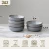 imagefamiware Nature Ceramic Soy Sauce Dish Dipping Bowls Set of 6 3 oz Dipping Sauce BowlsDishesCupsPlates Small Serving Bowls for Side Dishes Condiments Sushi Appetizer Dessert Snowy WhiteLight Blue