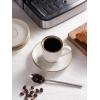 imagefamiware Ocean Espresso Cups with Saucers Set of 4 334oz Espresso Cup Set Coffee Mug Set for Latte Macchiato Stoneware Demitasse Cups Set for Cafe MicrowaveampampDishwasher Safe Vanilla WhiteVanilla White