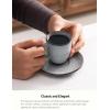 imagefamiware Ocean Espresso Cups with Saucers Set of 4 334oz Espresso Cup Set Coffee Mug Set for Latte Macchiato Stoneware Demitasse Cups Set for Cafe MicrowaveampampDishwasher Safe Vanilla WhiteGray
