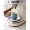 imagefamiware Ocean Espresso Cups with Saucers Set of 4 334oz Espresso Cup Set Coffee Mug Set for Latte Macchiato Stoneware Demitasse Cups Set for Cafe MicrowaveampampDishwasher Safe Vanilla WhiteAzure Blue