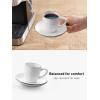 imagefamiware Ocean Espresso Cups with Saucers Set of 4 334oz Espresso Cup Set Coffee Mug Set for Latte Macchiato Stoneware Demitasse Cups Set for Cafe MicrowaveampampDishwasher Safe Vanilla WhiteWhite Circle