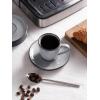 imagefamiware Ocean Espresso Cups with Saucers Set of 4 334oz Espresso Cup Set Coffee Mug Set for Latte Macchiato Stoneware Demitasse Cups Set for Cafe MicrowaveampampDishwasher Safe Vanilla WhiteGray
