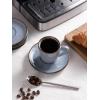 imagefamiware Ocean Espresso Cups with Saucers Set of 4 334oz Espresso Cup Set Coffee Mug Set for Latte Macchiato Stoneware Demitasse Cups Set for Cafe MicrowaveampampDishwasher Safe Vanilla WhiteBlue