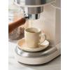 imagefamiware Ocean Espresso Cups with Saucers Set of 4 334oz Espresso Cup Set Coffee Mug Set for Latte Macchiato Stoneware Demitasse Cups Set for Cafe MicrowaveampampDishwasher Safe Vanilla WhiteHoney Beige
