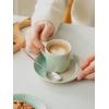 imagefamiware Ocean Espresso Cups with Saucers Set of 4 334oz Espresso Cup Set Coffee Mug Set for Latte Macchiato Stoneware Demitasse Cups Set for Cafe MicrowaveampampDishwasher Safe Vanilla WhiteMulticolor