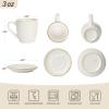 imagefamiware Ocean Espresso Cups with Saucers Set of 4 334oz Espresso Cup Set Coffee Mug Set for Latte Macchiato Stoneware Demitasse Cups Set for Cafe MicrowaveampampDishwasher Safe Vanilla WhiteCappuccino White
