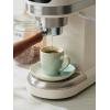 imagefamiware Ocean Espresso Cups with Saucers Set of 4 334oz Espresso Cup Set Coffee Mug Set for Latte Macchiato Stoneware Demitasse Cups Set for Cafe MicrowaveampampDishwasher Safe Vanilla WhiteAqua