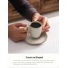 imagefamiware Ocean Espresso Cups with Saucers Set of 4 334oz Espresso Cup Set Coffee Mug Set for Latte Macchiato Stoneware Demitasse Cups Set for Cafe MicrowaveampampDishwasher Safe Vanilla WhiteCappuccino White