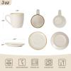 imagefamiware Ocean Espresso Cups with Saucers Set of 4 334oz Espresso Cup Set Coffee Mug Set for Latte Macchiato Stoneware Demitasse Cups Set for Cafe MicrowaveampampDishwasher Safe Vanilla WhiteVanilla White