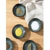 imagefamiware Ocean Soy Sauce Dishes of 6 Oval Dipping Sauce CupsBowlsDishes for Kitchen 21oz Ceramic Small Bowls for Side Dishes Appetizers Snacks and Sushi Dishwasher Safe Vanilla WhiteDeep Forest