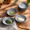 imagefamiware Ocean Soy Sauce Dishes of 6 Oval Dipping Sauce CupsBowlsDishes for Kitchen 21oz Ceramic Small Bowls for Side Dishes Appetizers Snacks and Sushi Dishwasher Safe Vanilla WhiteGray