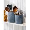 imagefamiware Ocean Utensil Holder 72quot58quot Ceramic Kitchen Utensil Holder for Countertop 2 Pieces Cooking Utensil Crocks Utensil Organizer for Spatula ampamp Spoon Kitchen Decor Set of 2 BlueBlue
