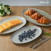imagefamiware Serving Platter Oval 1559143129inch Serving Dishes for Entertaining Serving Bowls Microwave Safe Stoneware Serving Trays for Party Food Turkey Cheese Ocean Series Vanilla WhiteGray