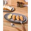 imagefamiware Serving Platter Oval 1559143129inch Serving Dishes for Entertaining Serving Bowls Microwave Safe Stoneware Serving Trays for Party Food Turkey Cheese Ocean Series Vanilla WhiteDark Gray