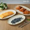 imagefamiware Serving Platter Oval 1559143129inch Serving Dishes for Entertaining Serving Bowls Microwave Safe Stoneware Serving Trays for Party Food Turkey Cheese Ocean Series Vanilla WhiteVanilla White
