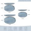 imagefamiware Serving Platter Oval 1559143129inch Serving Dishes for Entertaining Serving Bowls Microwave Safe Stoneware Serving Trays for Party Food Turkey Cheese Ocean Series Vanilla WhiteBlue
