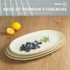 imagefamiware Serving Platter Oval 1559143129inch Serving Dishes for Entertaining Serving Bowls Microwave Safe Stoneware Serving Trays for Party Food Turkey Cheese Ocean Series Vanilla WhiteVanilla White