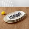 imagefamiware Serving Platter Oval 1559143129inch Serving Dishes for Entertaining Serving Bowls Microwave Safe Stoneware Serving Trays for Party Food Turkey Cheese Ocean Series Vanilla WhiteCappuccino White