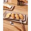 imagefamiware Serving Platter Rectangular 1567141126inch Serving Dishes for Entertaining Reactive Glaze Stoneware Serving Trays for Party Food Turkey Snack Cheese Ocean Series GreyCinnamon Brown