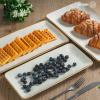 imagefamiware Serving Platter Rectangular 1567141126inch Serving Dishes for Entertaining Reactive Glaze Stoneware Serving Trays for Party Food Turkey Snack Cheese Ocean Series GreyVanilla White