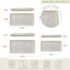 imagefamiware Serving Platter Rectangular 1567141126inch Serving Dishes for Entertaining Reactive Glaze Stoneware Serving Trays for Party Food Turkey Snack Cheese Ocean Series GreyCappuccino White