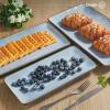 imagefamiware Serving Platter Rectangular 1567141126inch Serving Dishes for Entertaining Reactive Glaze Stoneware Serving Trays for Party Food Turkey Snack Cheese Ocean Series GreyBlue