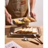 imagefamiware Serving Platter Rectangular 1567141126inch Serving Dishes for Entertaining Reactive Glaze Stoneware Serving Trays for Party Food Turkey Snack Cheese Ocean Series GreyCinnamon Brown