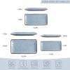 imagefamiware Serving Platter Rectangular 1567141126inch Serving Dishes for Entertaining Reactive Glaze Stoneware Serving Trays for Party Food Turkey Snack Cheese Ocean Series GreyBlue