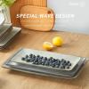 imagefamiware Serving Platter Rectangular 1567141126inch Serving Dishes for Entertaining Reactive Glaze Stoneware Serving Trays for Party Food Turkey Snack Cheese Ocean Series GreyGray