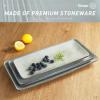 imagefamiware Serving Platter Rectangular 1567141126inch Serving Dishes for Entertaining Reactive Glaze Stoneware Serving Trays for Party Food Turkey Snack Cheese Ocean Series GreyGray