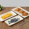 imagefamiware Serving Platter Rectangular 1567141126inch Serving Dishes for Entertaining Reactive Glaze Stoneware Serving Trays for Party Food Turkey Snack Cheese Ocean Series GreyCappuccino White
