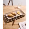 imagefamiware Serving Platter Rectangular 1567141126inch Serving Dishes for Entertaining Reactive Glaze Stoneware Serving Trays for Party Food Turkey Snack Cheese Ocean Series GreyCinnamon Brown