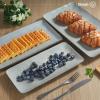 imagefamiware Serving Platter Rectangular 1567141126inch Serving Dishes for Entertaining Reactive Glaze Stoneware Serving Trays for Party Food Turkey Snack Cheese Ocean Series GreyGray