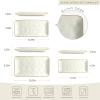 imagefamiware Serving Platter Rectangular 1567141126inch Serving Dishes for Entertaining Reactive Glaze Stoneware Serving Trays for Party Food Turkey Snack Cheese Ocean Series GreyVanilla White