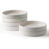 imagefamiware Star 75quot Pasta Bowls Set Salad Bowl Set of 4 Double Reactive Glaze Stackable Ideal for Your Friend for Housewarming Festivals Cappuccino WhiteWhite  Full Glaze Matte