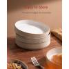 imagefamiware Star 75quot Pasta Bowls Set Salad Bowl Set of 4 Double Reactive Glaze Stackable Ideal for Your Friend for Housewarming Festivals Cappuccino WhiteCappuccino White