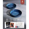 imagefamiware Star 75quot Pasta Bowls Set Salad Bowl Set of 4 Double Reactive Glaze Stackable Ideal for Your Friend for Housewarming Festivals Cappuccino WhiteNebulas Blue