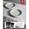 imagefamiware Star 75quot Pasta Bowls Set Salad Bowl Set of 4 Double Reactive Glaze Stackable Ideal for Your Friend for Housewarming Festivals Cappuccino WhiteLight Green